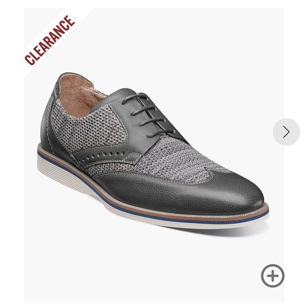 BNIB Stacy Adams Locke wingtip Oxford gray 7.5